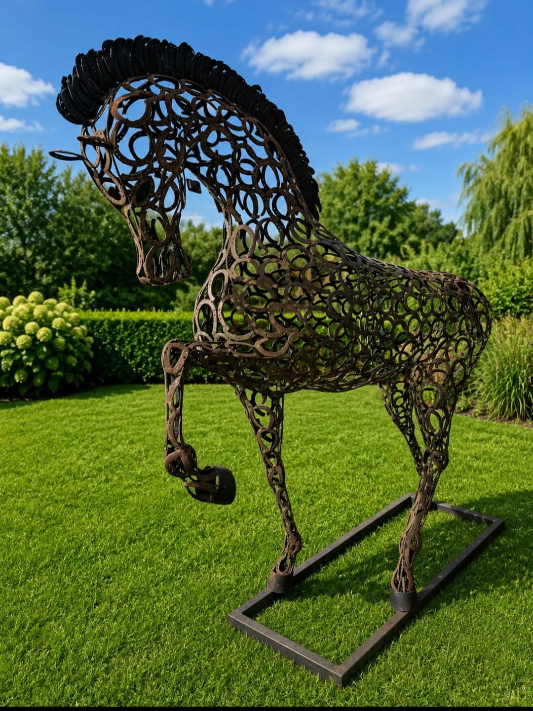 Décoration en fer forgé représentant un cheval