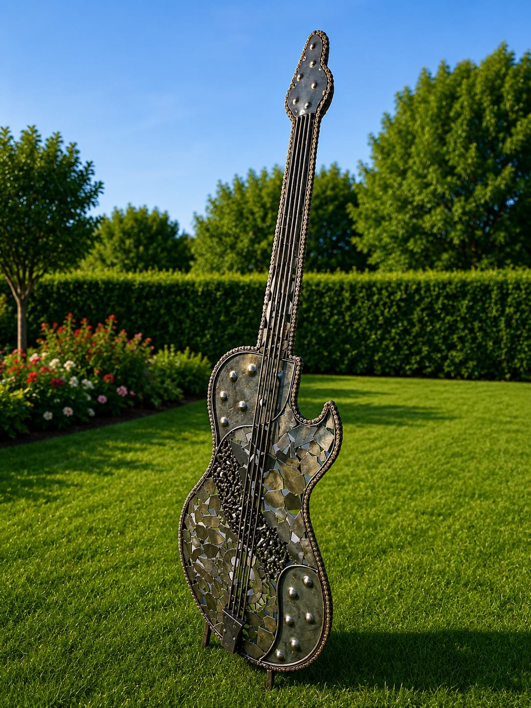 Décoration en fer forgé représentant une guitare